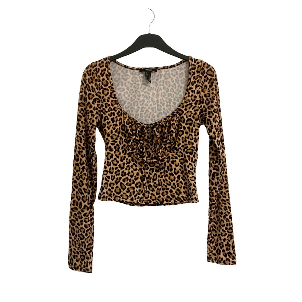 Women’s FOREVER21 Leopard Long Sleeve Knit Top Size Large